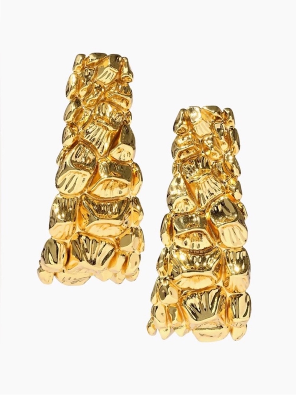 Alexis Bittar Molten Silver Ribbon Hoop Earrings